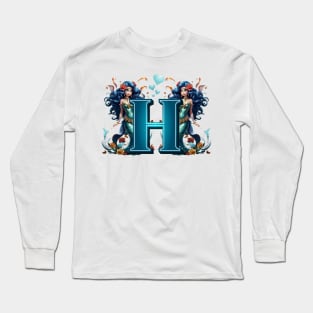 Mermaid Alphabet The Letter H Long Sleeve T-Shirt